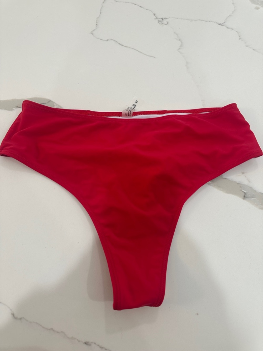 SHEIN Red High Cut Bikini Bottom
